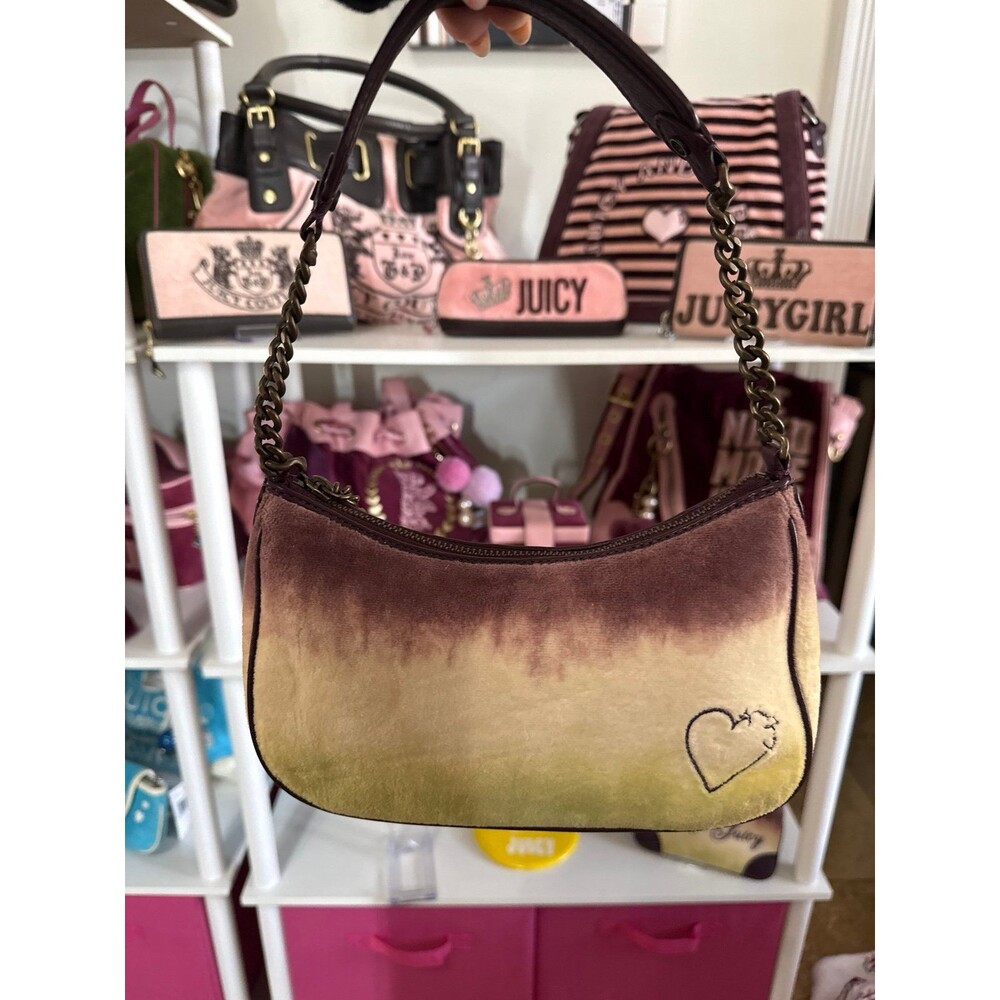 Y2K Vintage Juicy Couture Small Ombré Purple/Yellow/Green Mini Bag. Sold